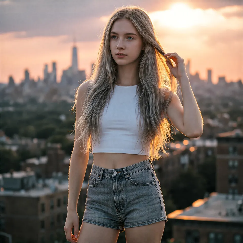 AI hairstyle changer hair color preview on a portrait photo